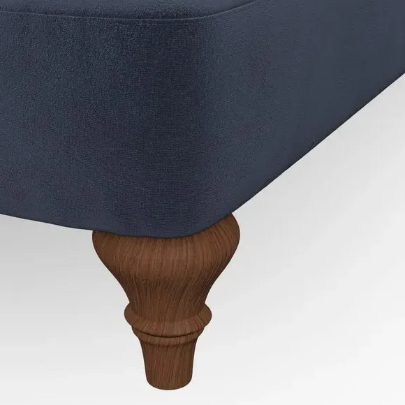 3-Seater Sofa with Scroll Arms - Navy, Velvet