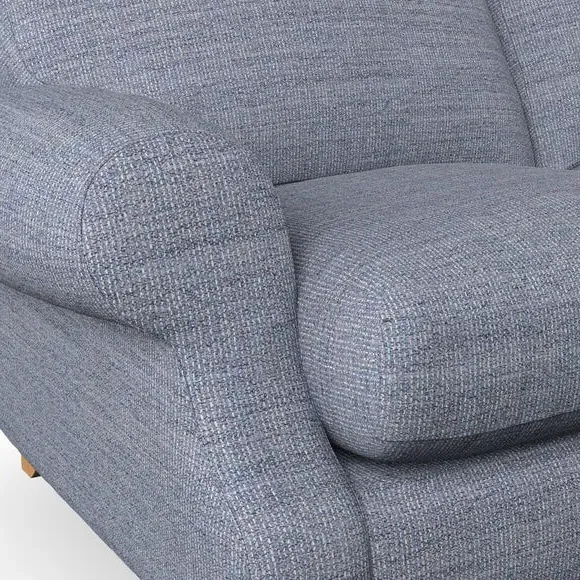3-Seater Sofa with Scroll Arms - Navy, Weave