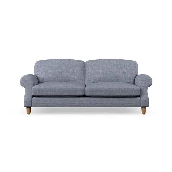 3-Seater Sofa with Scroll Arms - Navy, Weave