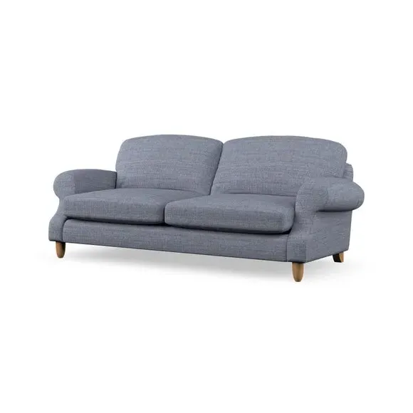 3-Seater Sofa with Scroll Arms - Navy, Weave