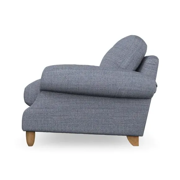3-Seater Sofa with Scroll Arms - Navy, Weave