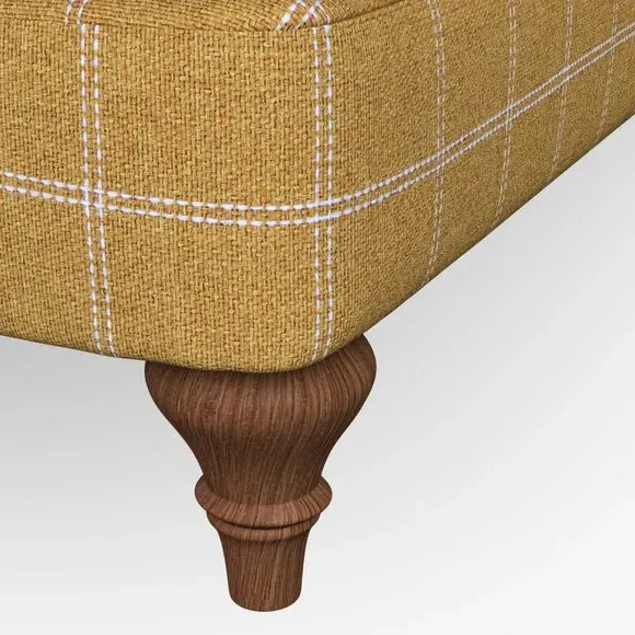 3-Seater Sofa with Scroll Arms - Ochre, Fabric