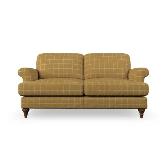3-Seater Sofa with Scroll Arms - Ochre, Fabric