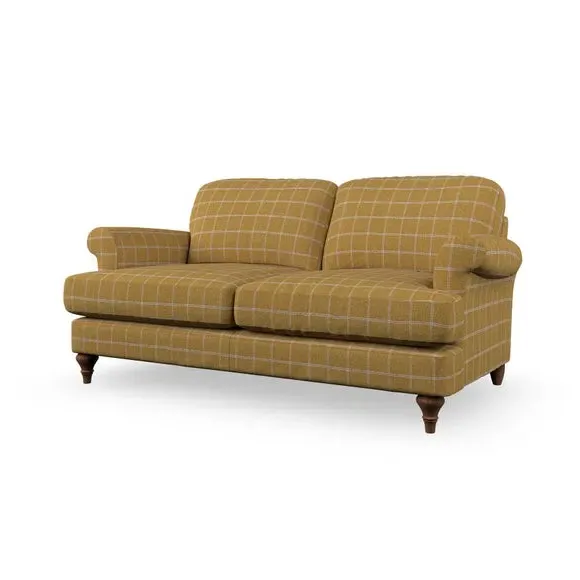 3-Seater Sofa with Scroll Arms - Ochre, Fabric