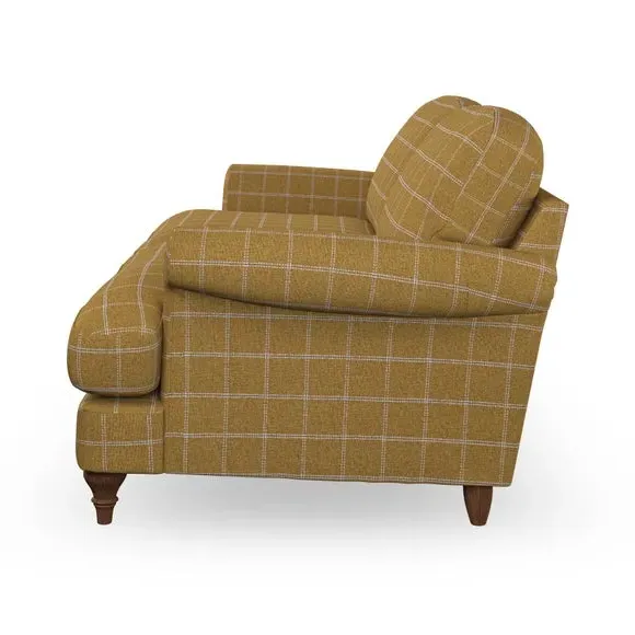 3-Seater Sofa with Scroll Arms - Ochre, Fabric