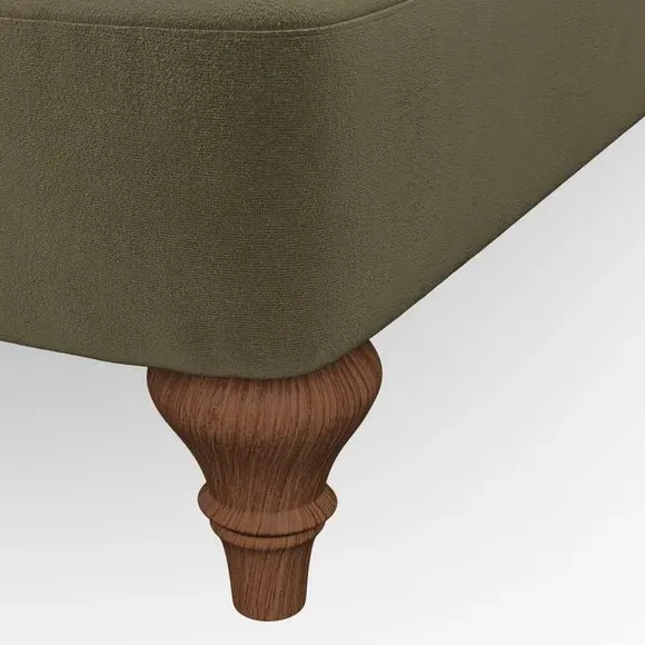 3-Seater Sofa with Scroll Arms - Olive, Velvet