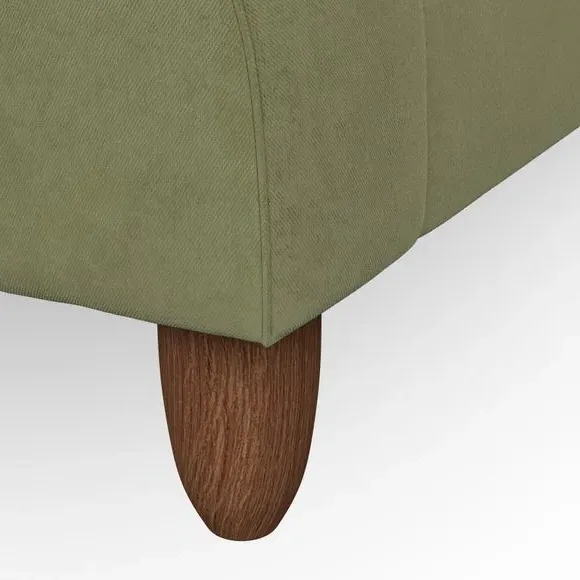 3-Seater Sofa with Scroll Arms - Olive, Velvet
