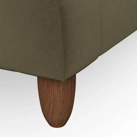 3-Seater Sofa with Scroll Arms - Olive, Velvet