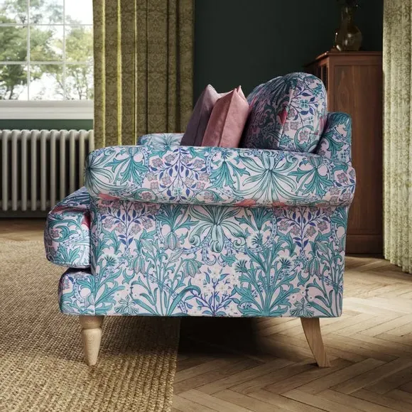3-Seater Sofa with Scroll Arms - Peony, Velvet