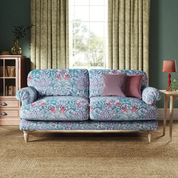 3-Seater Sofa with Scroll Arms - Peony, Velvet