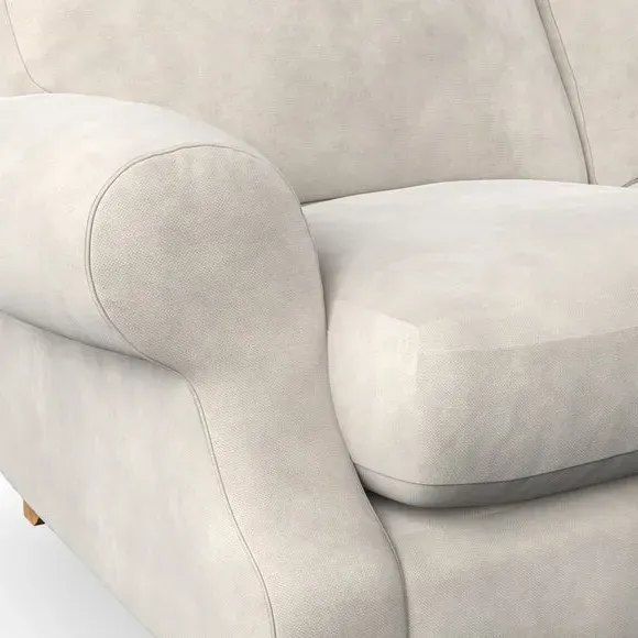 3-Seater Sofa with Scroll Arms - Sandstone, Chenille