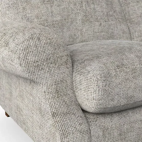 3-Seater Sofa with Scroll Arms - Silver, Chenille