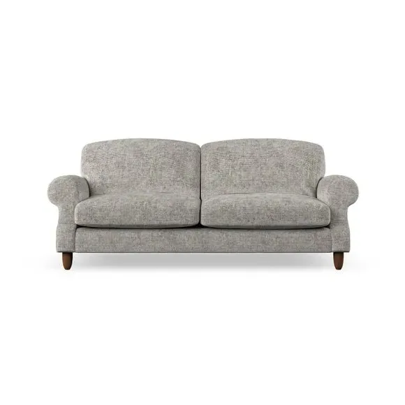 3-Seater Sofa with Scroll Arms - Silver, Chenille