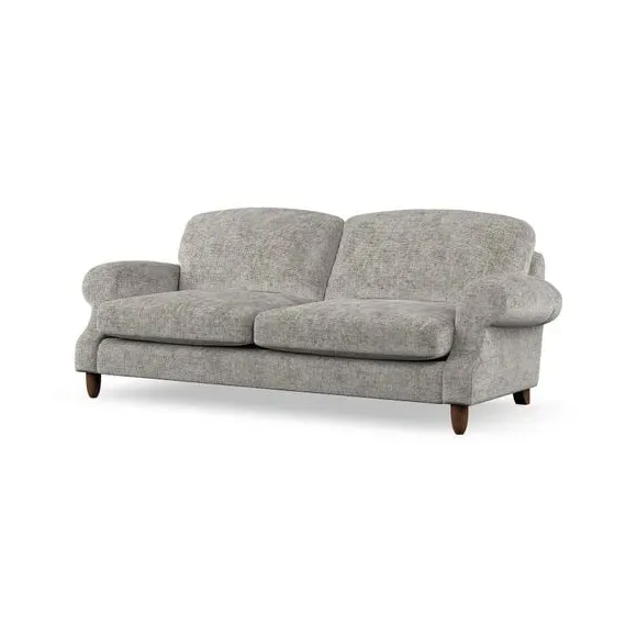 3-Seater Sofa with Scroll Arms - Silver, Chenille