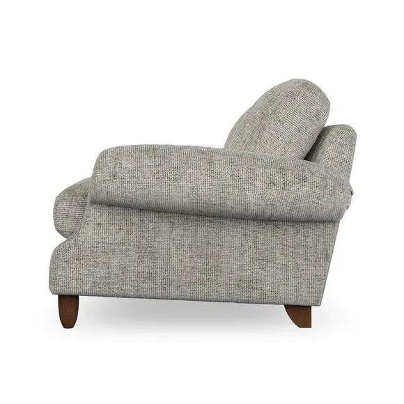 3-Seater Sofa with Scroll Arms - Silver, Chenille