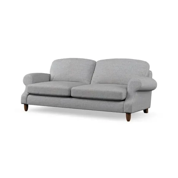 3-Seater Sofa with Scroll Arms - Silver, Weave