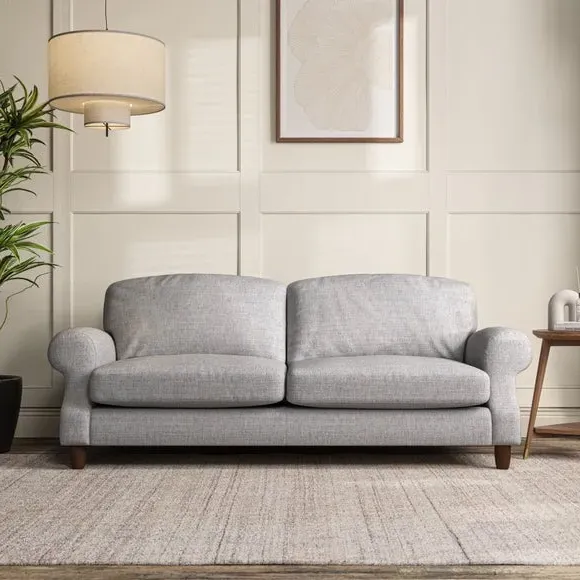3-Seater Sofa with Scroll Arms - Silver, Weave