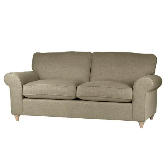 3-Seater Sofa with Scrolled Arms - Olive, Chenille