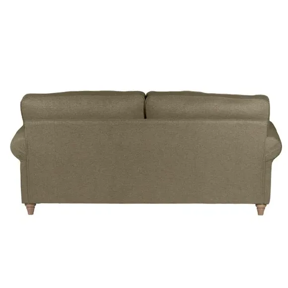 3-Seater Sofa with Scrolled Arms - Olive, Chenille