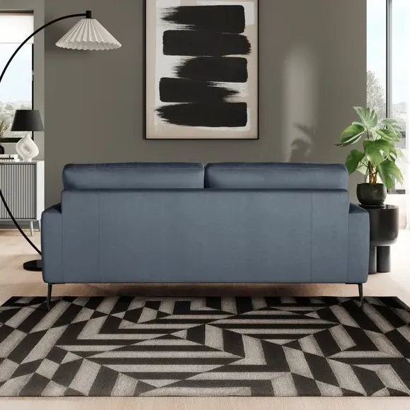 3-Seater Sofa with Square Arms - Denim, Velvet