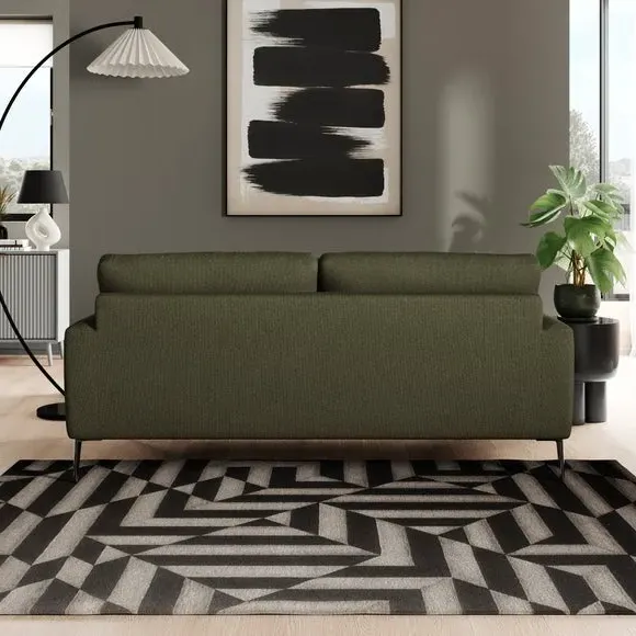 3-Seater Sofa with Square Arms - Forest, Boucle