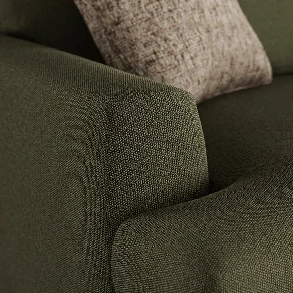 3-Seater Sofa with Square Arms - Forest, Boucle