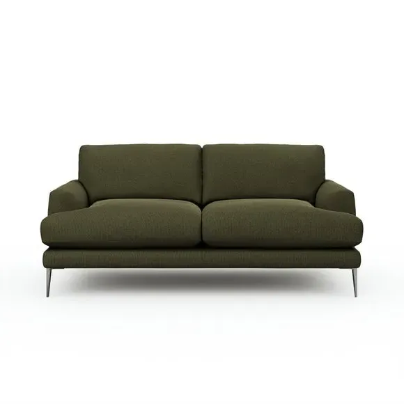 3-Seater Sofa with Square Arms - Forest, Boucle