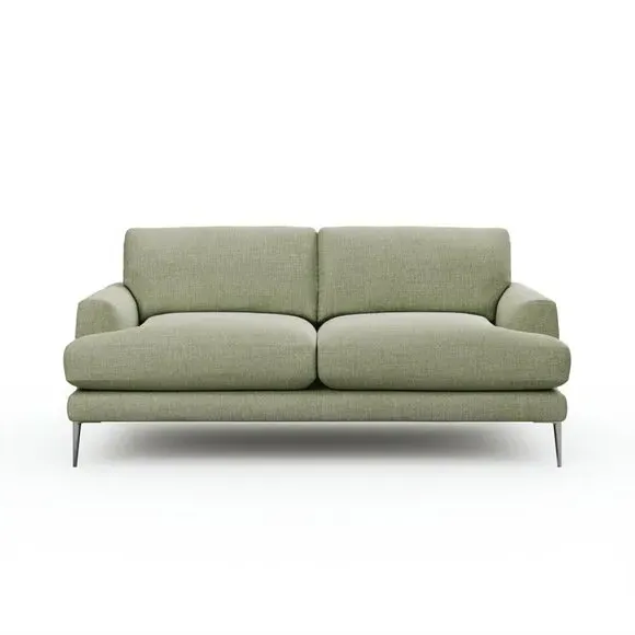 3-Seater Sofa with Square Arms - Sage, Fabric