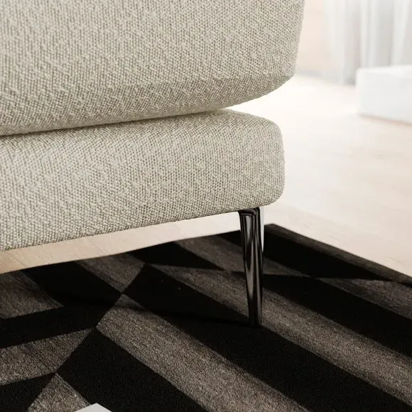 3-Seater Sofa with Square Arms - Sandstone, Boucle