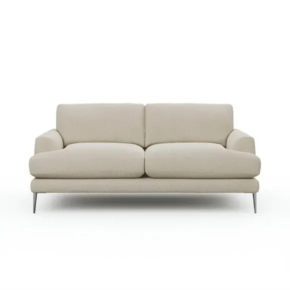 3-Seater Sofa with Square Arms - Sandstone, Boucle