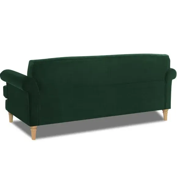3-Seater Sofa with Tufted Back - Green, Velvet