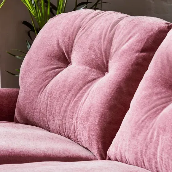 3-Seater Sofa with Turned Legs - Berry, Chenille