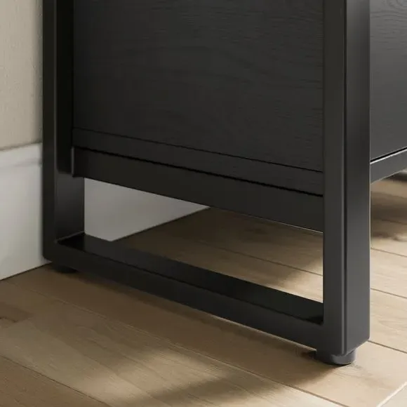 3-Shelf Bookcase with Storage - Black, Steel