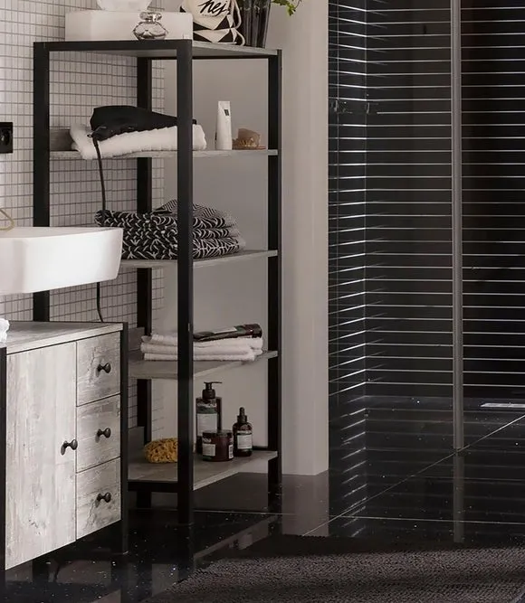 3-Shelf Storage Unit with Handles - Grey image