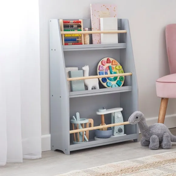 3-Tier Bookcase with Rounded Edges - Grey image