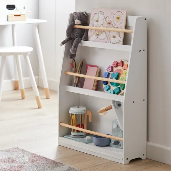 3-Tier Bookcase with Rounded Edges - White