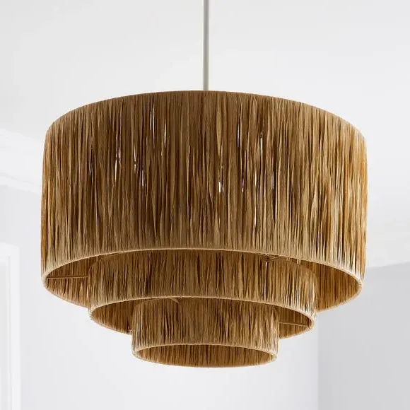 3-Tier Pendant Shade with Twisted Design - Natural