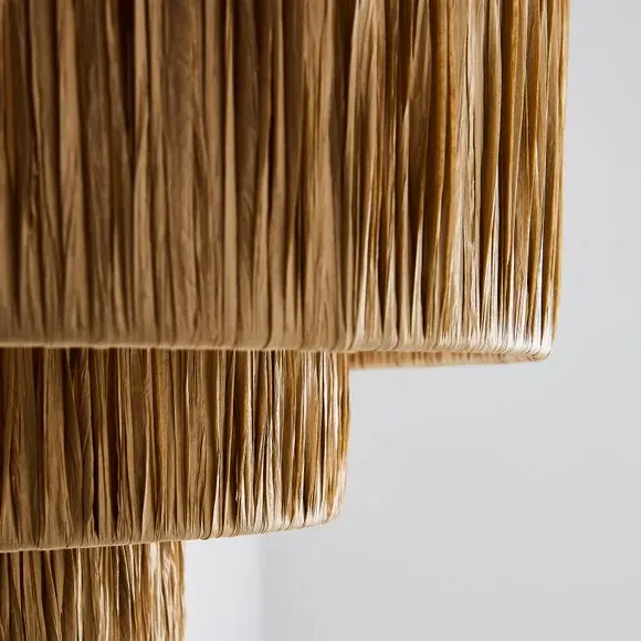 3-Tier Pendant Shade with Twisted Design - Natural