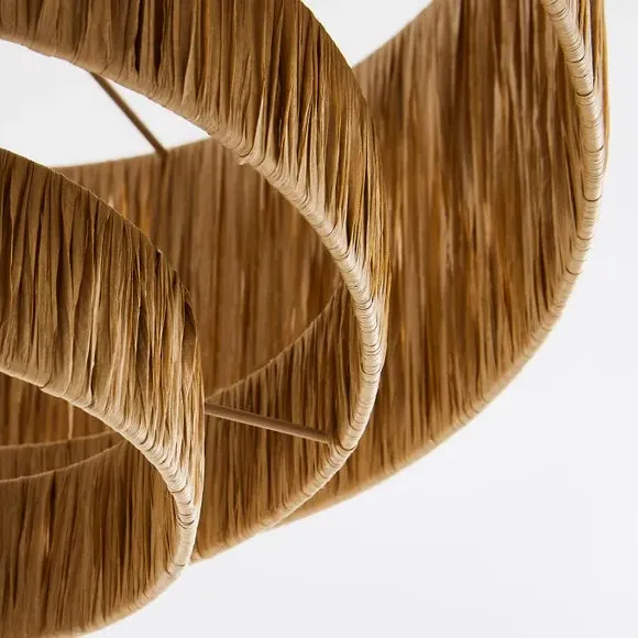 3-Tier Pendant Shade with Twisted Design - Natural