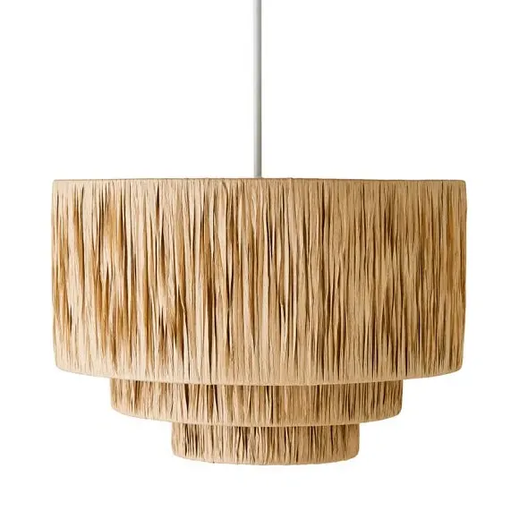 3-Tier Pendant Shade with Twisted Design - Natural