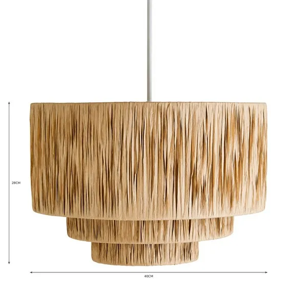 3-Tier Pendant Shade with Twisted Design - Natural