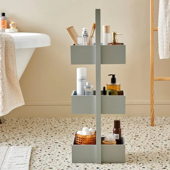 3-Tier Storage Caddy - Grey, Wood