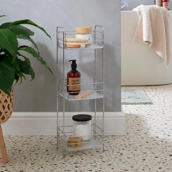 3-Tier Storage Caddy - Silver, Chrome