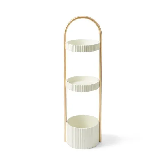 3-Tier Storage Caddy with Handle - Off-White