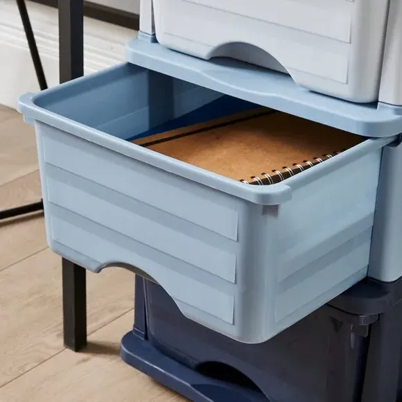 3-Tier Storage Tower with Ombre - Blue, Plastic