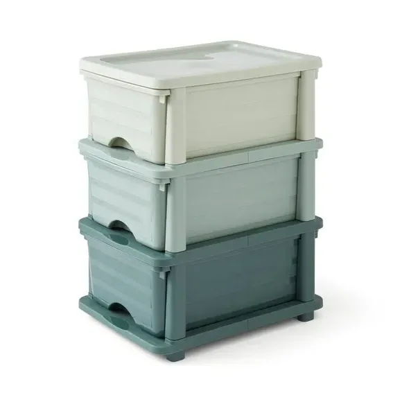 3-Tier Storage Tower with Ombre - Green, Plastic