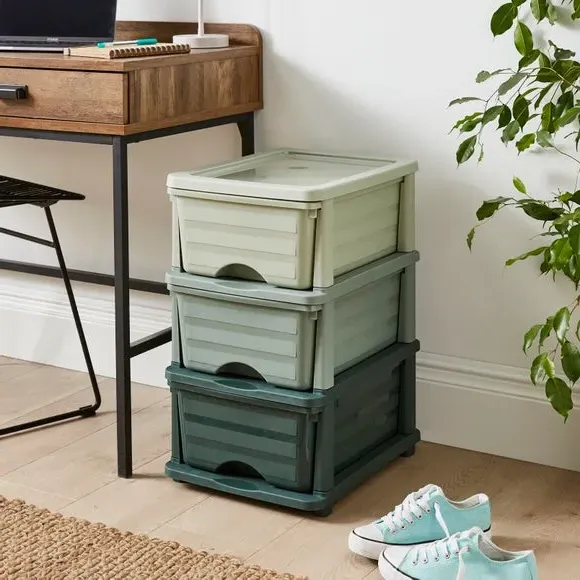 3-Tier Storage Tower with Ombre - Green, Plastic