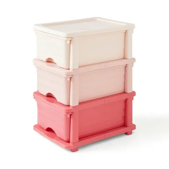 3-Tier Storage Tower with Ombre - Pink, Plastic
