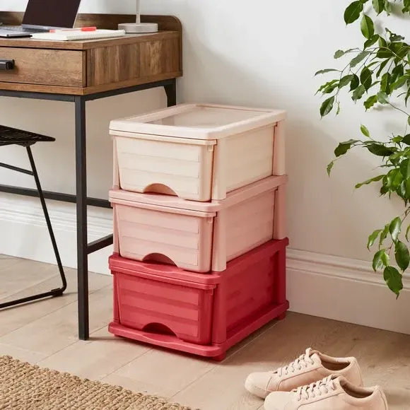 3-Tier Storage Tower with Ombre - Pink, Plastic