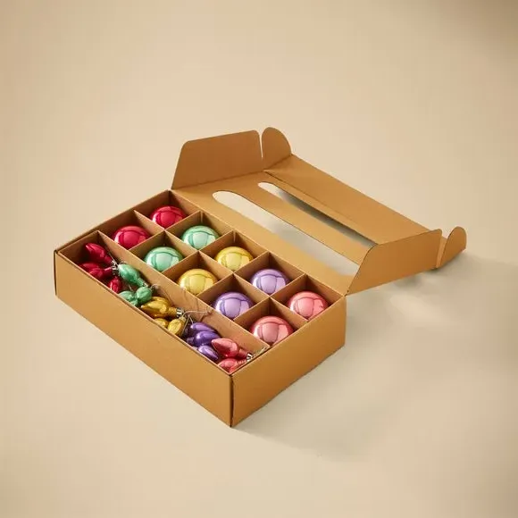 30-Pack Christmas Baubles Mixed Shapes - Pastel